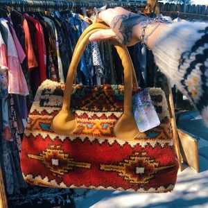 SOLD Vintage 60s 70s Kilim Carpet Bag Satchel